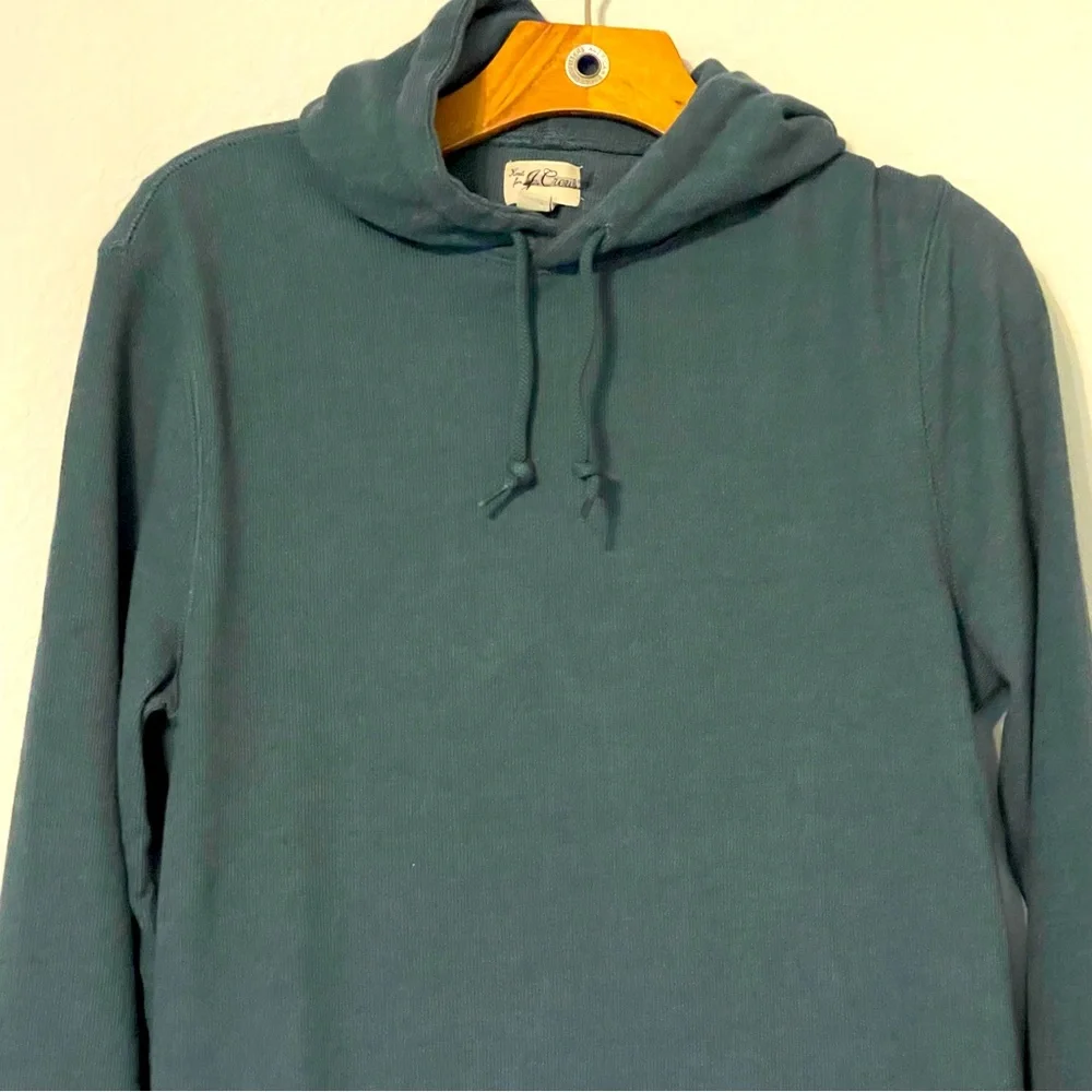 J Crew Textured Hooded Sweater Tee in Graffiti Green Single D Size Large EUC!